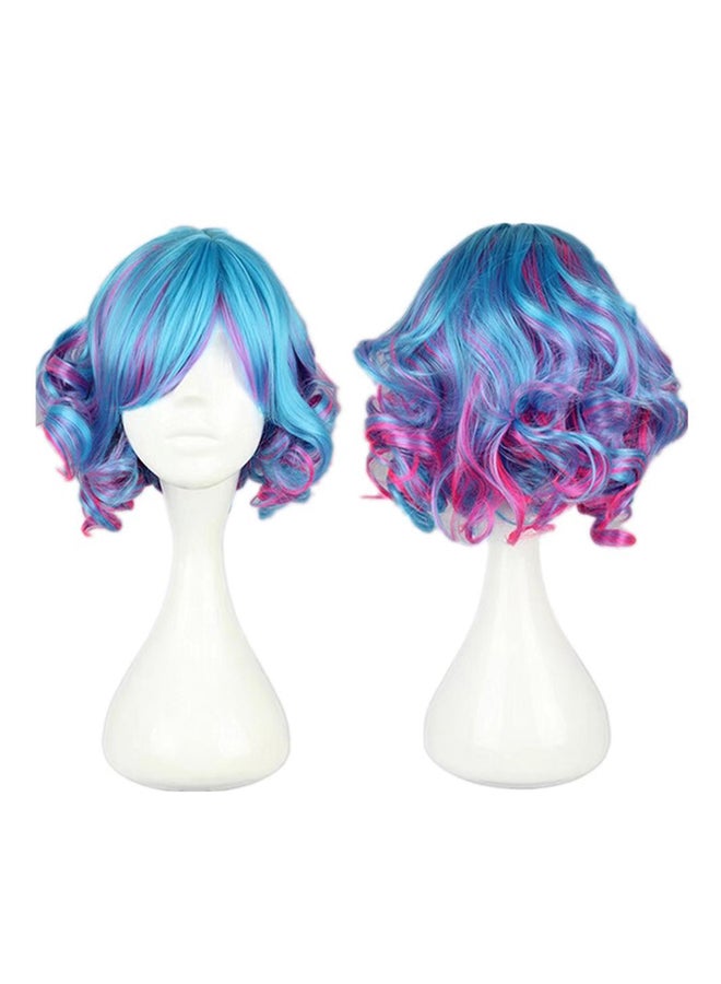 Generic Kadiya Cosplay Short Curly Wig Blue/Pink 