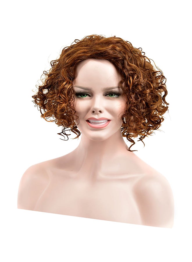 Generic Short Curly Afro Kinky Wig Brown 