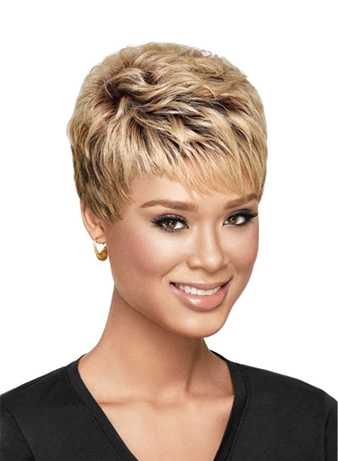 Generic Women Blonde Short Straight Synthetic Wig Gold  - Image 1
