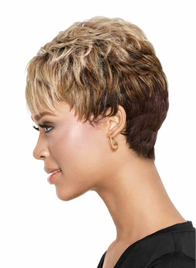 Generic Women Blonde Short Straight Synthetic Wig Gold  - Image 2