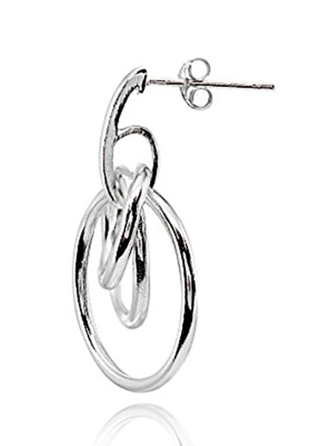 Hoops & Loops Sterling Silver Polished Intertwined Stud Earrings - Image 2