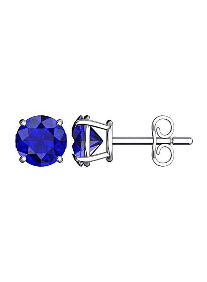 Belinda Jewelz - Sterling Silver Solitaire Round September Stud Earrings - Image 1