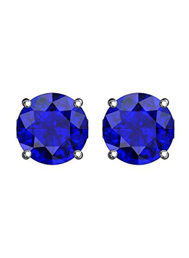 Belinda Jewelz - Sterling Silver Solitaire Round September Stud Earrings - Image 1