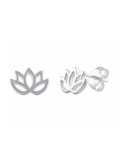 Sterling Silver Lotus Flower Stud Earrings