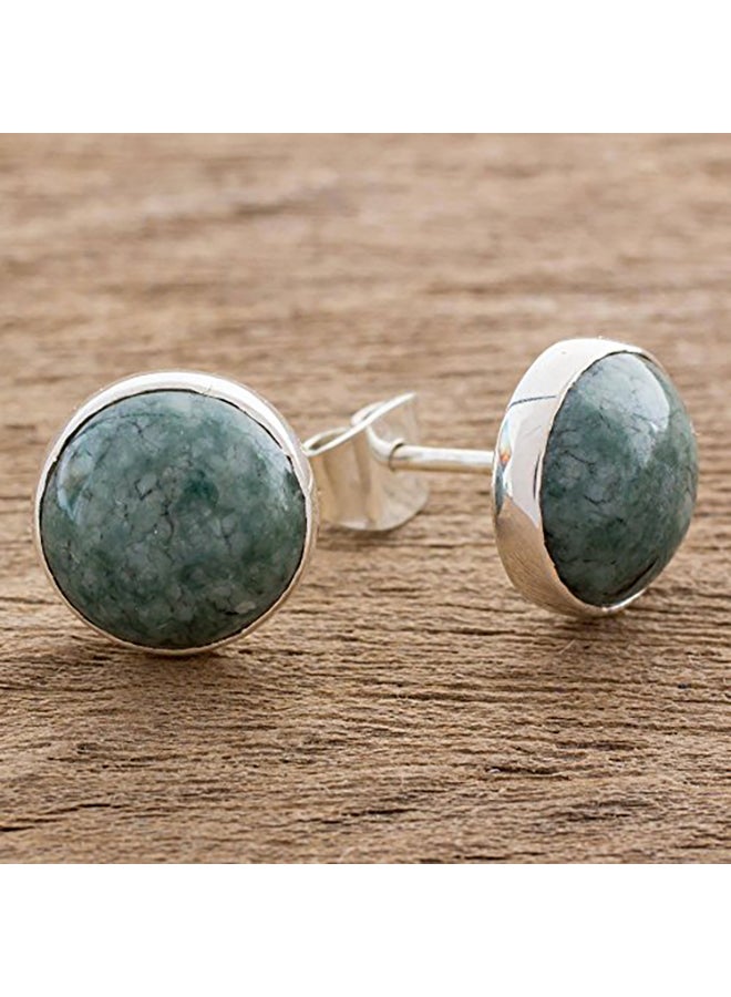 NOVICA - 925 Sterling Silver Round Stud Earrings - Image 1