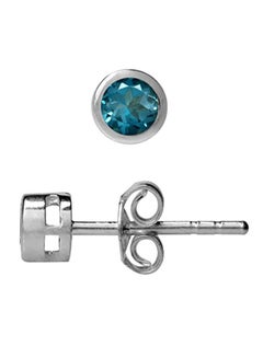 925 Sterling Silve Extra Petite Genuine London Topaz Stud Earrings - v1551346957/N21536872A_1