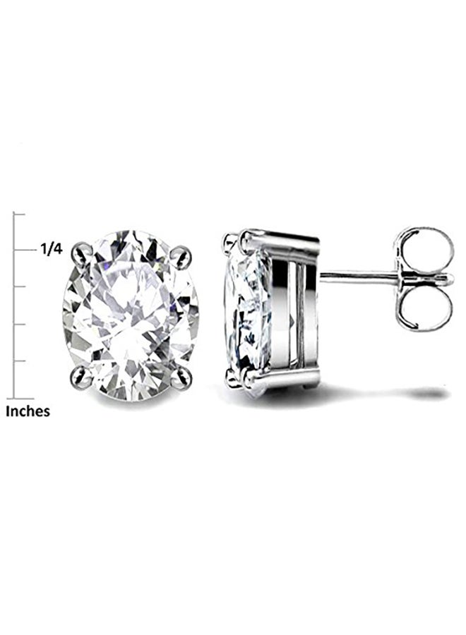 Star K Sterling Silver Mystic Rainbow Quartz Stud Earrings - Image 2