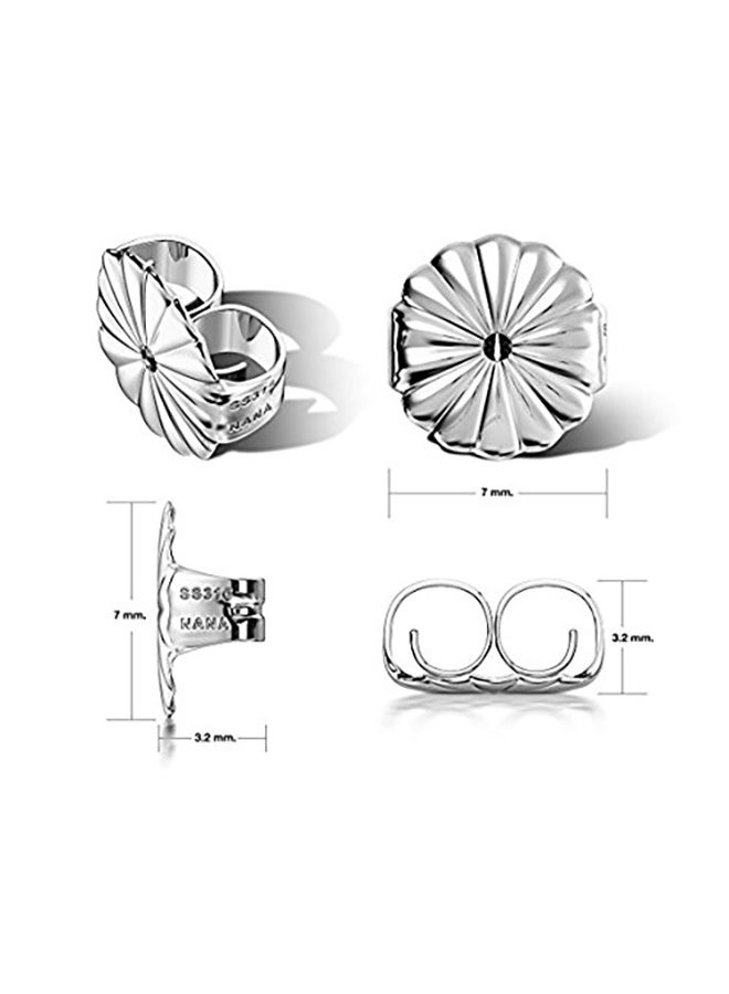 Nana Sterling Silver Asscher Cut Swarovski Zirconia Stud Earrings - Image 3