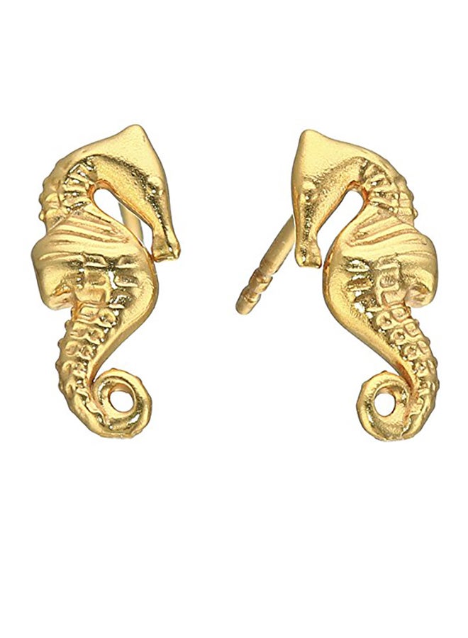 ALEX AND ANI Earrings Seahorse 14K Gold Plated Stud Earrings  - Image 1