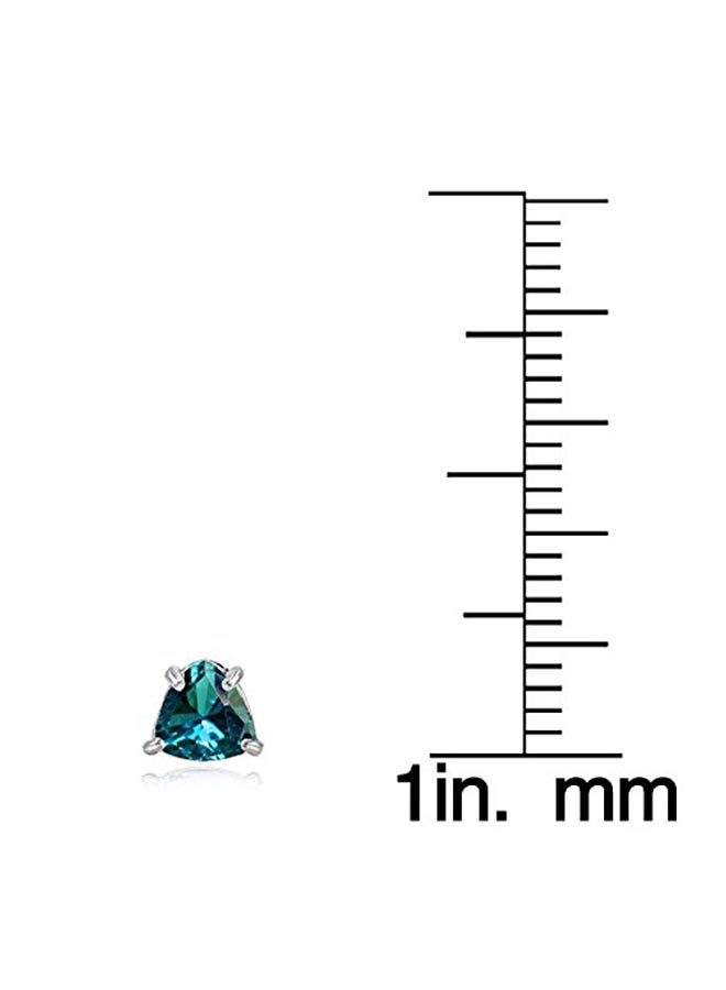 Ice Gems - Sterling Silver Genuine London Topaz Trillion-Cut Stud Earrings - Image 1