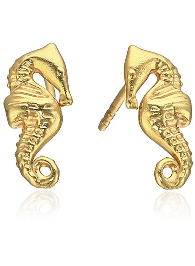 ALEX AND ANI Earrings Seahorse 14K Gold Plated Stud Earrings  - Image 2