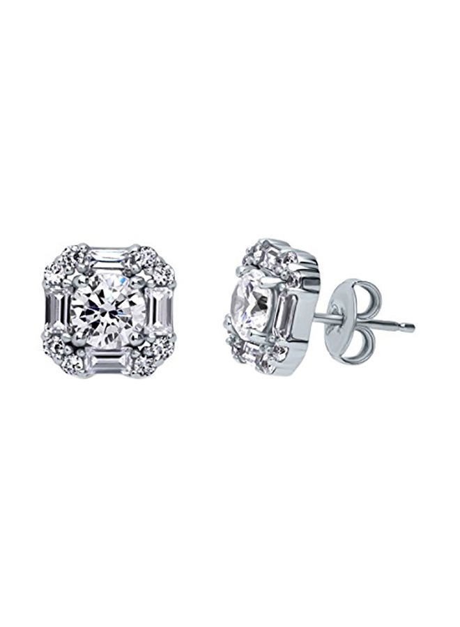 Sterling Silver Rhodium Plated Cubic Zirconia Art Deco Stud Earrings - v1551347149/N21537445A_1