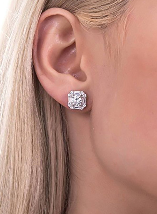 Sterling Silver Rhodium Plated Cubic Zirconia Art Deco Stud Earrings - v1551347149/N21537445A_2