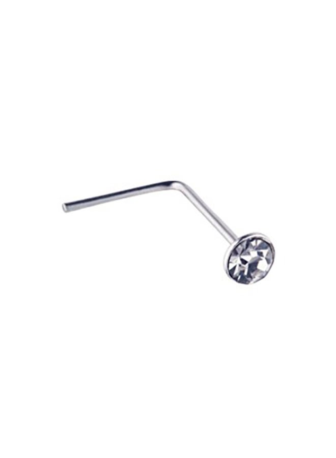 Silverly - 925 Sterling Silver Single Crystal Nose Stud - Image 1