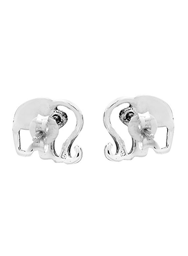 AeraVida 925 Sterling Silver Happy Shiny Elephant Stud Earrings  - Image 3