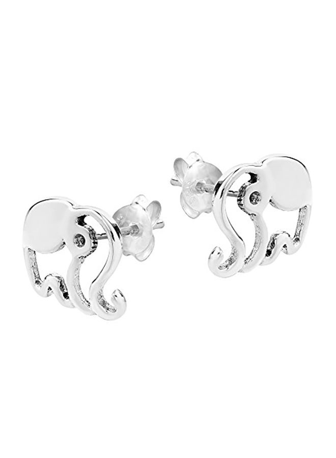 AeraVida 925 Sterling Silver Happy Shiny Elephant Stud Earrings  - Image 2