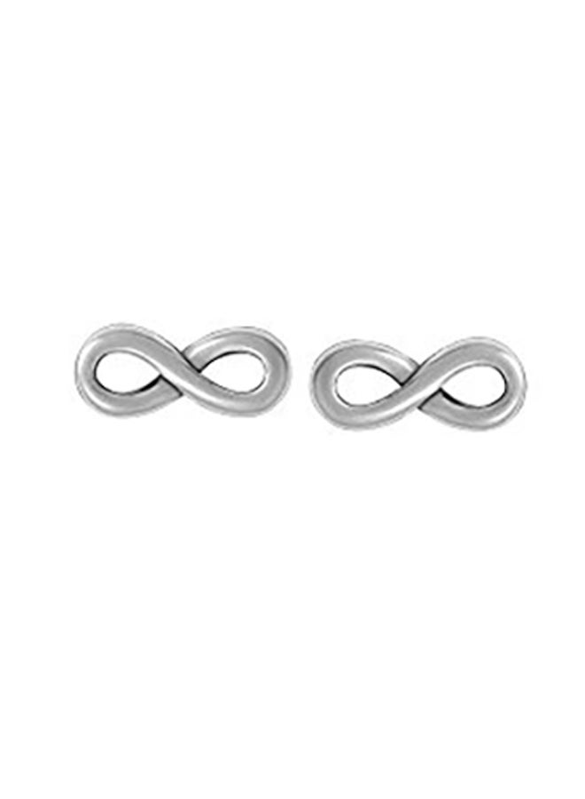 Sterling Silver Jewelry Infinity Stud Earrings