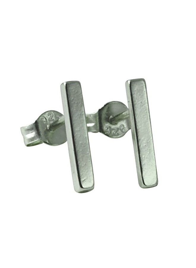 apop nyc Sterling Silver Mini Linear Bar Stud Earrings - Image 1