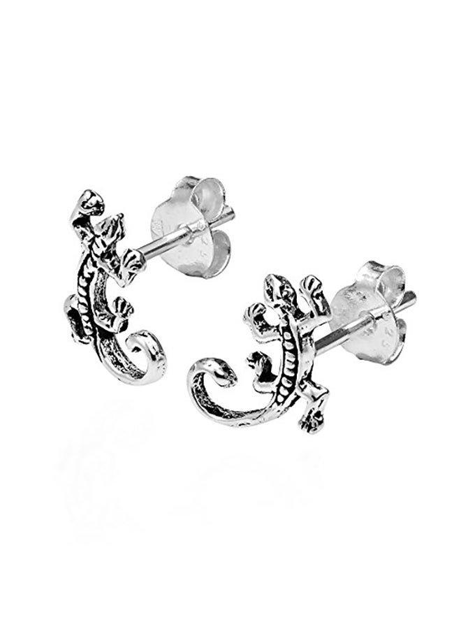 AeraVida 925 Sterling Silver Petite Gecko Lizard  Stud Earrings  - Image 2