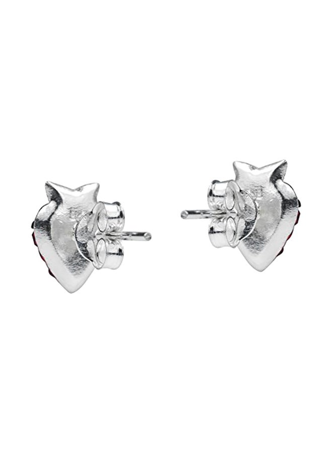 ايرافيدا أقراط كبس من الفضة الإسترليني عيار 925 بتصميم فراولة ممتلئة ومثمرة مرصعة بحجر الزركونيا المكعب - Image 3