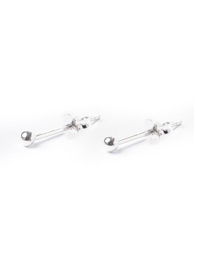 81stgeneration - 925 Sterling Silver Simple Ball Bead   Stud Earrings - Image 1