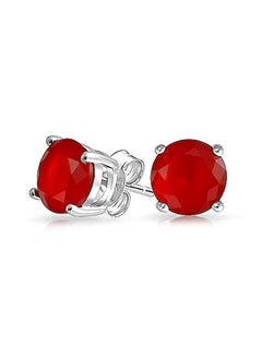 BLING JEWELRY Ruby Studded Stud Earrings  - Image 2