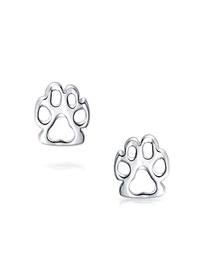 BLING JEWELRY - 925 Sterling Silver Paw Design Stud Earrings - Image 1