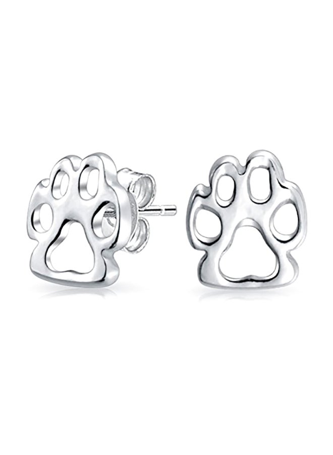 BLING JEWELRY - 925 Sterling Silver Paw Design Stud Earrings - Image 1