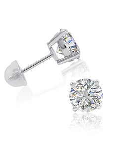 Sterling Silver Stud Earrings made with Swarovski Zirconia (3ct tw)
