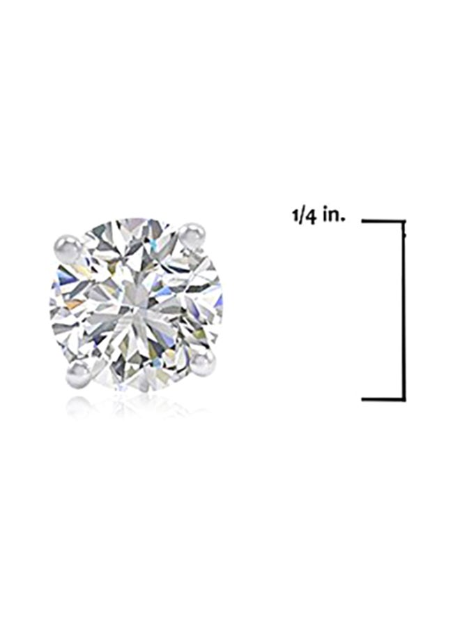Amanda Rose Collection - Sterling Silver Stud Earrings made with Swarovski Zirconia (3ct tw) - Image 1