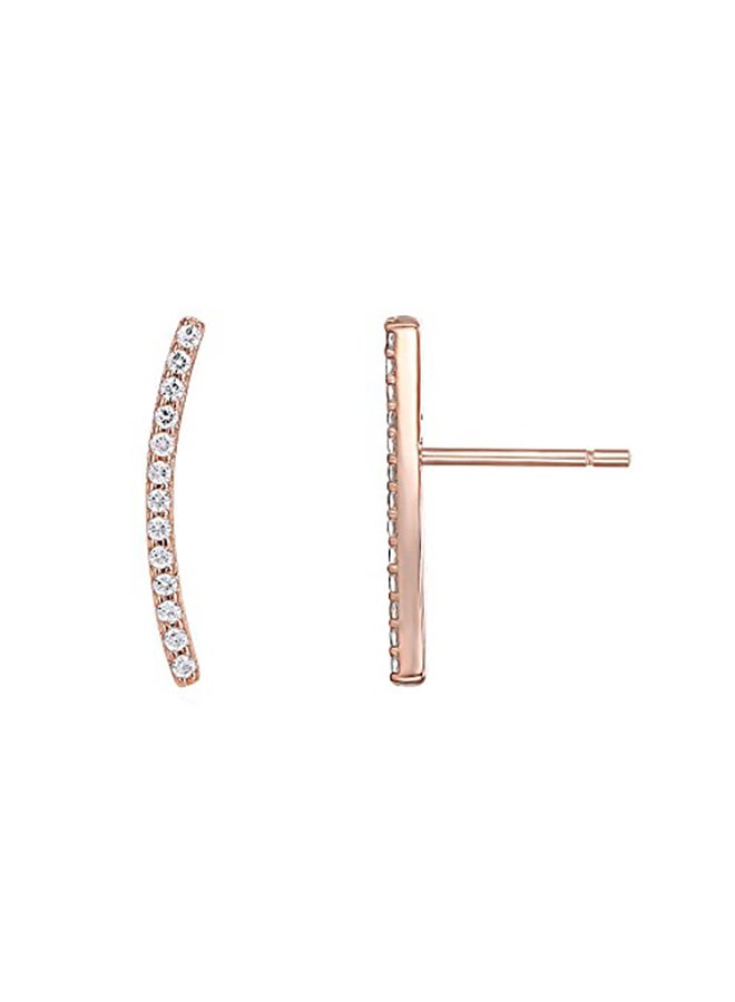 PAVOI Sterling 14K Gold Plated Ear Crawler Cuff Ear Stud Rose - Image 1
