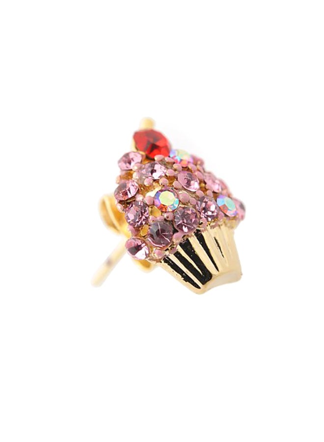 Spinningdaisy Crystal Cherry On The Top Cupcake Earrings - Image 2