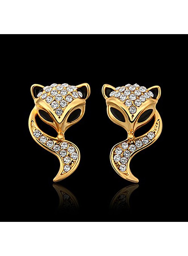 LZD Gold Plated Zirconia Stud Earrings - Image 2