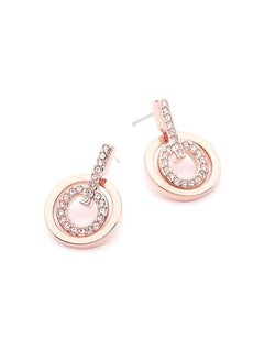 18 Karat Rose Gold Plated Swarovski Studded Stud Earrings - v1551347704/N21540837A_2