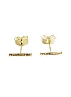 24-Karat Gold Plated Skinny Midi Crystal Bar Earrings
