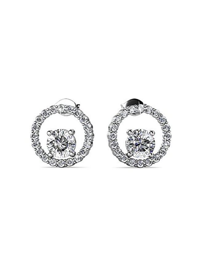 كايت آند كلوي أقراط كبس مطلية بالذهب عيار 8 قيراط مرصعة بكريستال سواروفسكي - Image 1