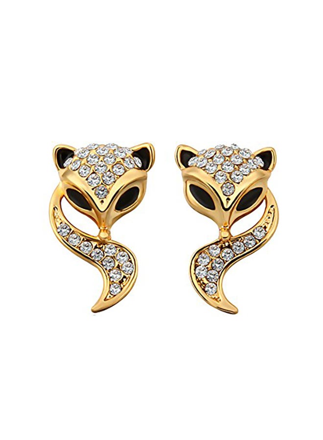 LZD Gold Plated Zirconia Stud Earrings - Image 1