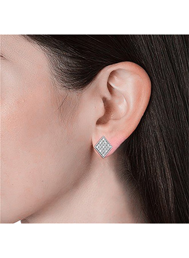 Cate & Chloe 18 Karat Gold Plated Pave Stone Stud Earrings - Image 2