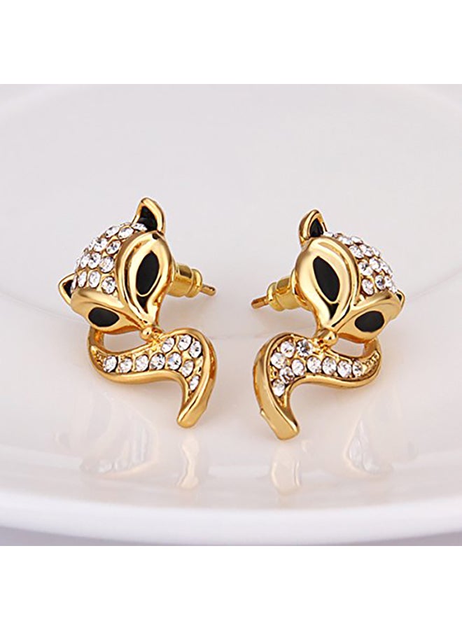 LZD Gold Plated Zirconia Stud Earrings - Image 3