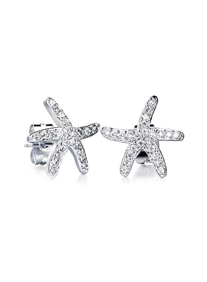 Crystalline Azuria Crystals from Swarovski Starfishes Stud Earrings 18 ct White Gold Plated for Women and Girls  - Image 3