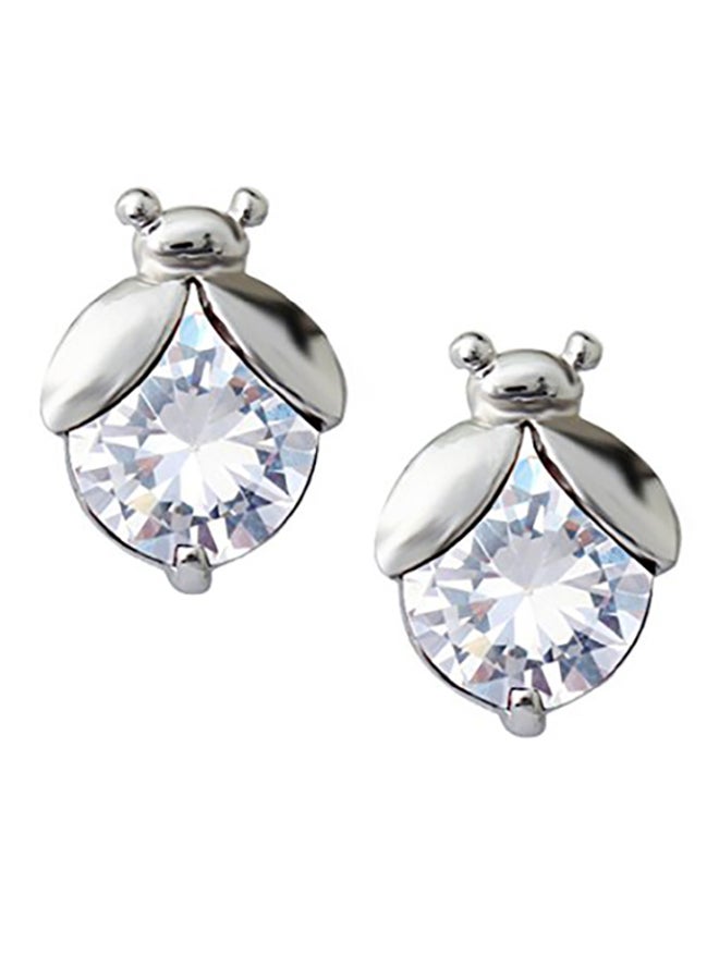 Crystalline Azuria Ladybugs Stud Earrings with Zirconia Crystals 18 ct Gold Plated for Women and Girls 