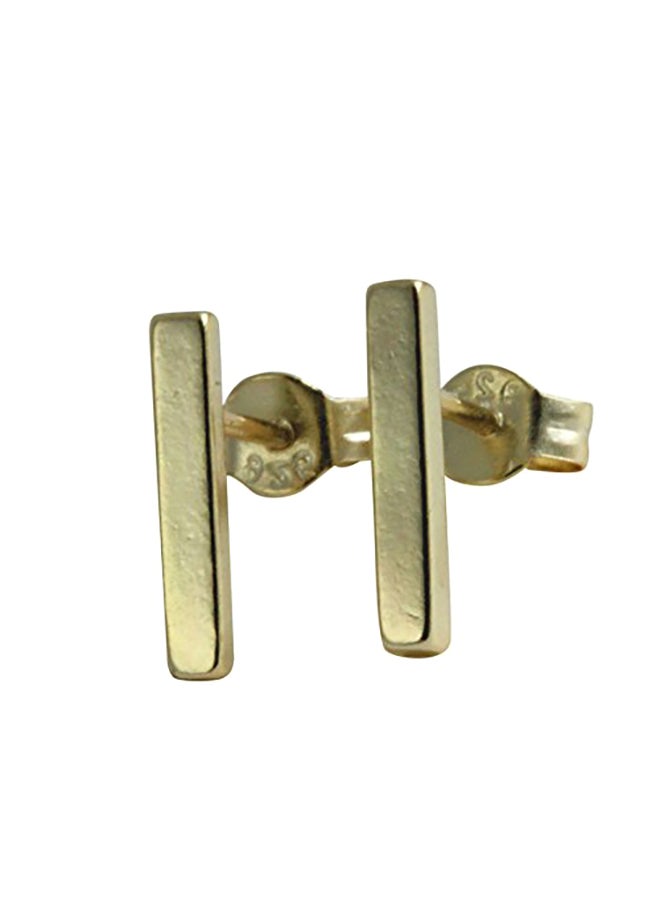 apop nyc Sterling Silver Mini Linear Bar Stud Earrings - Image 3