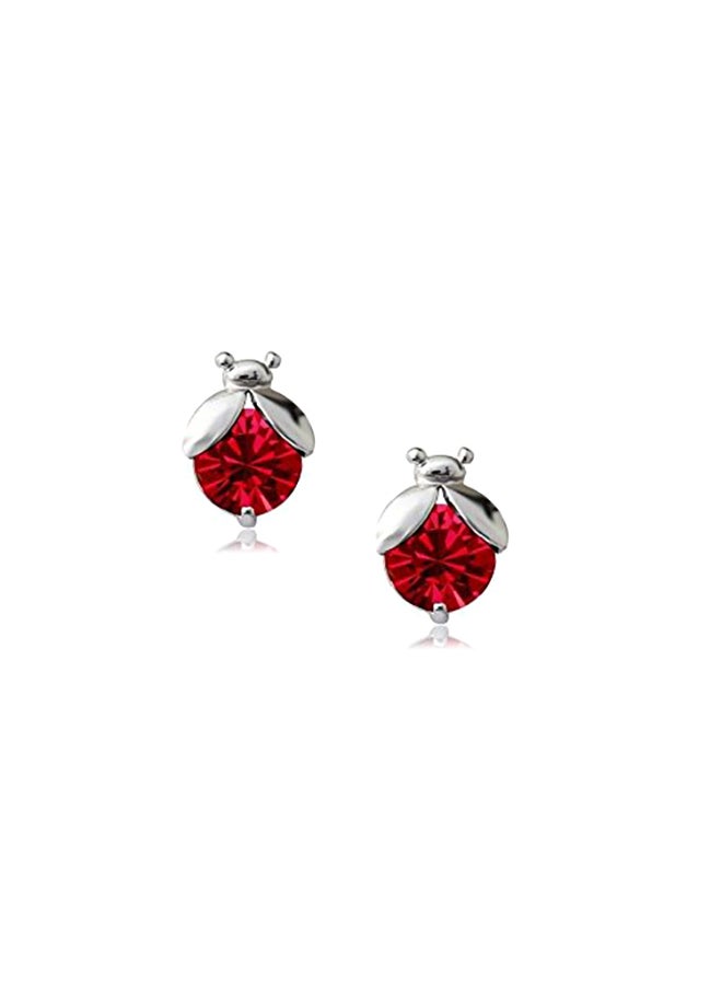 Crystalline Azuria Ladybugs Stud Earrings with Zirconia Crystals 18 ct Gold Plated for Women and Girls  - Image 2