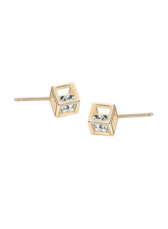 18-Karat Gold Plated 925 Sterling Silver Square Earring