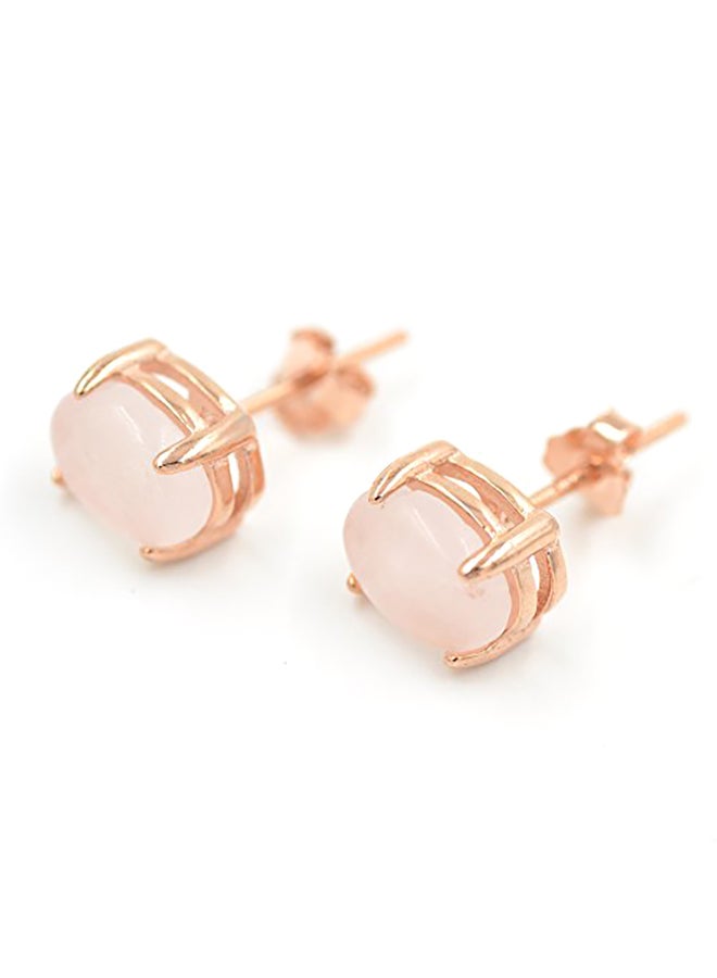 Lemon Grass 14 Karat Gold Plated Sterling Silver Quartz Stud Earrings - Image 2