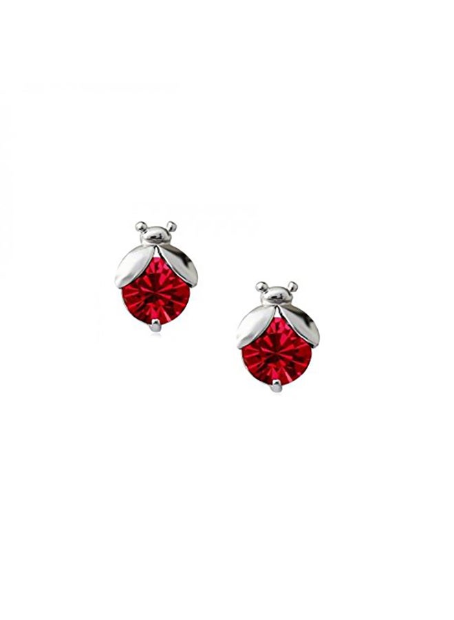 Crystalline Azuria Ladybugs Stud Earrings with Zirconia Crystals 18 ct Gold Plated for Women and Girls  - Image 1