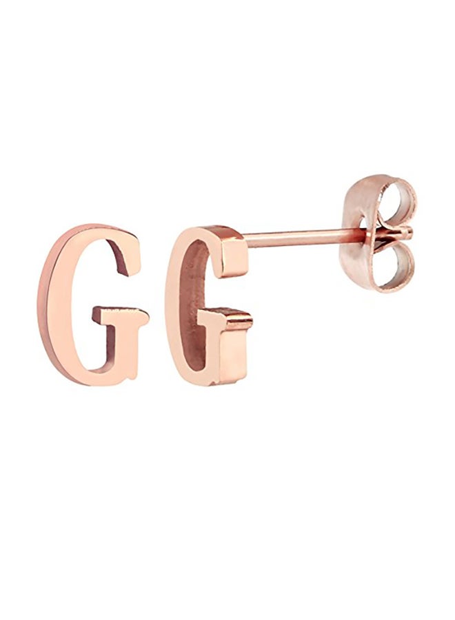 18-Karat Gold Plated Titanium Steel Initial Earrings