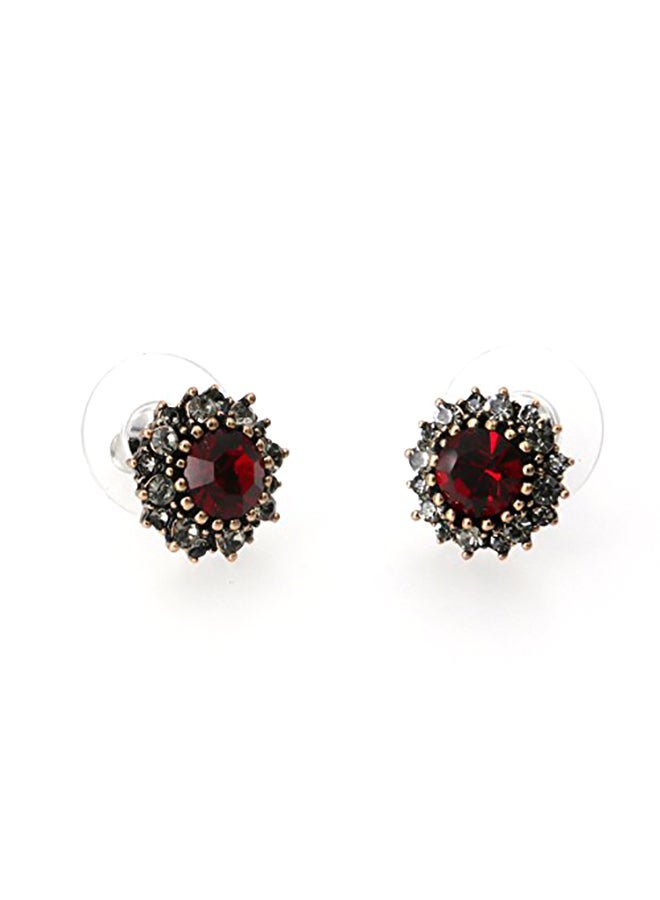 Yoursfs Burgandy Earrings For Women Vintage Earrings Red Austrian Crystal Studs Earrings - Image 3