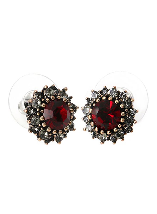 Yoursfs Burgandy Earrings For Women Vintage Earrings Red Austrian Crystal Studs Earrings - Image 1