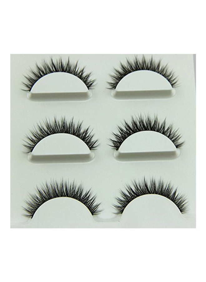 إليكتومانيا 3 أزواج من الرموش المستعارة الطويلة والكثيفة بنمط ثلاثي الأبعاد يماثل الطبيعية أسود - Image 1